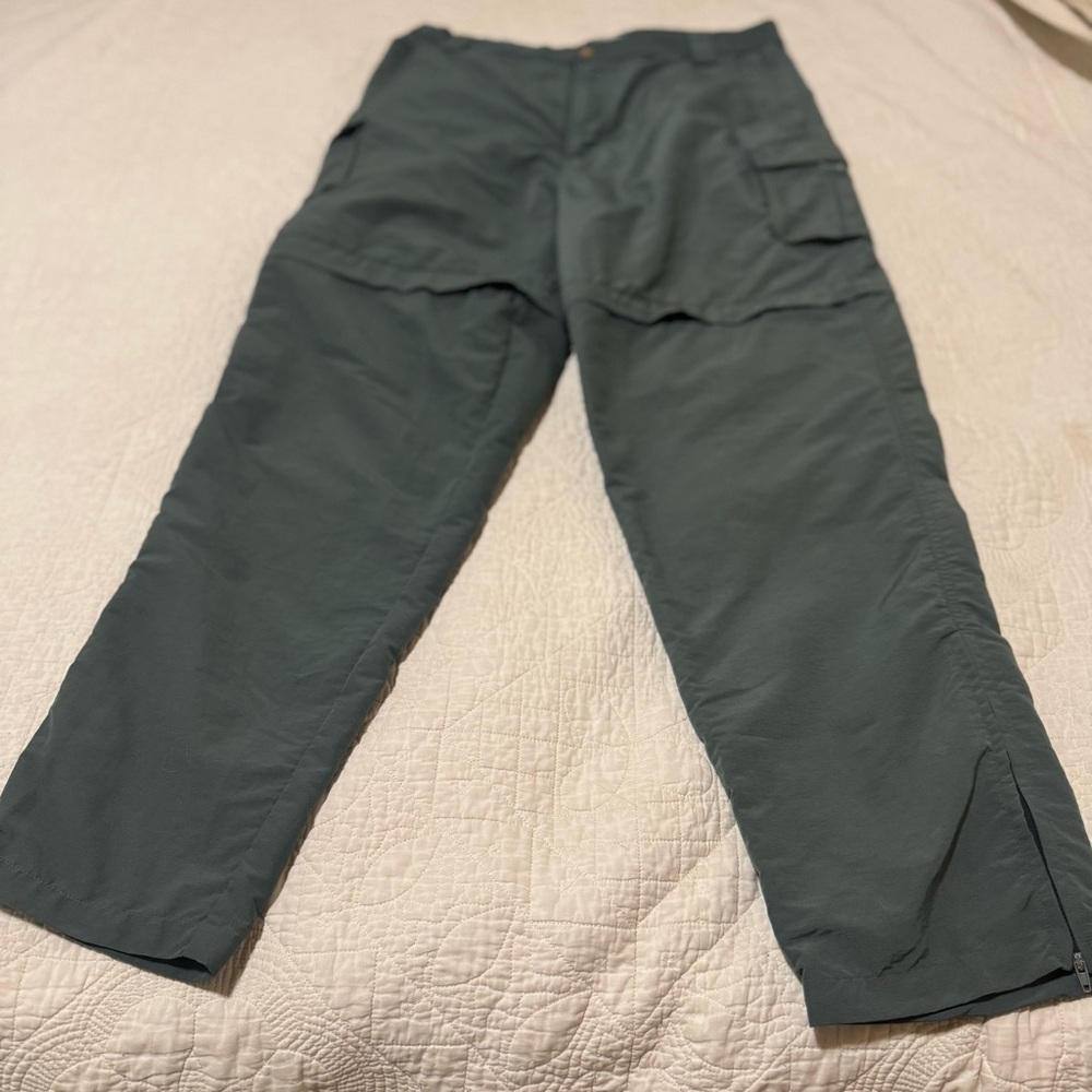 Flyshacler Men's Dark Green Convertable Hiking Pants Size Large